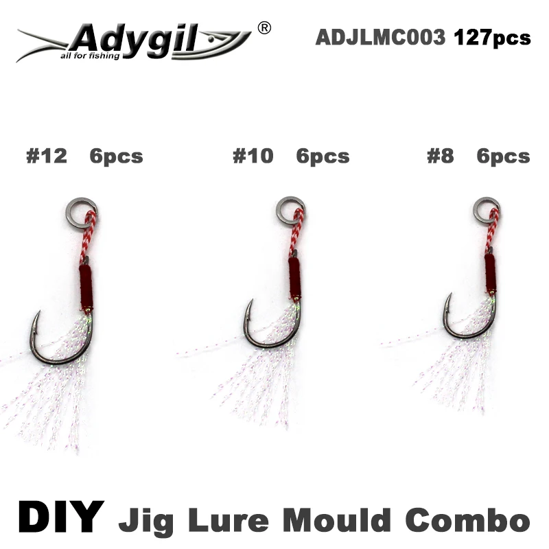 Adygil pesca fai da te 127 pezzi stampo per esca in metallo Combo 1/4oz 1/2oz 3/4oz 3 cavità