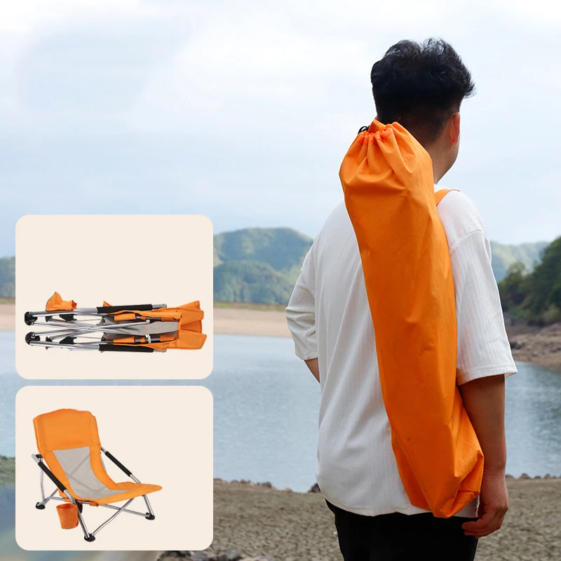 Outdoor Beach Chairs Portable Folding chair Backrest and Cup Holder For Camping Fishing Travel BBQ Foldable Furniture Picnic