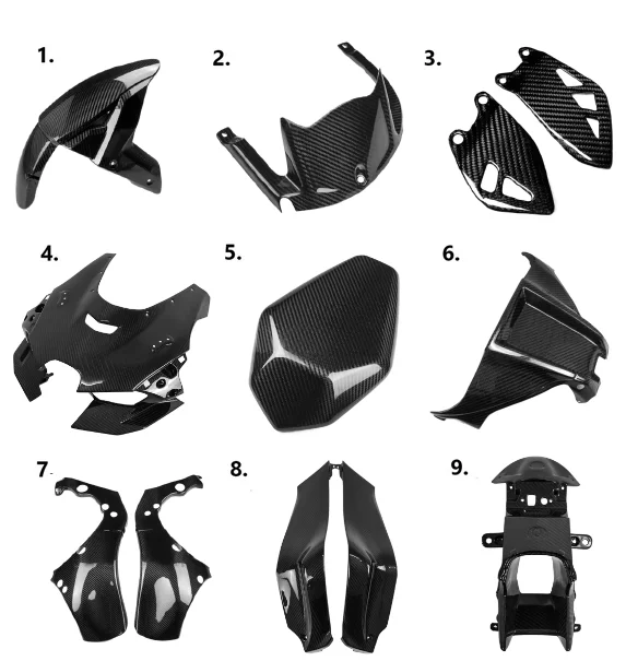 For ZX10R ZX-10R 2022 2023 2024 Carbon Fiber Motorcycle Accessories Winglets Parts Fairing Fenders Panels Cover Kit