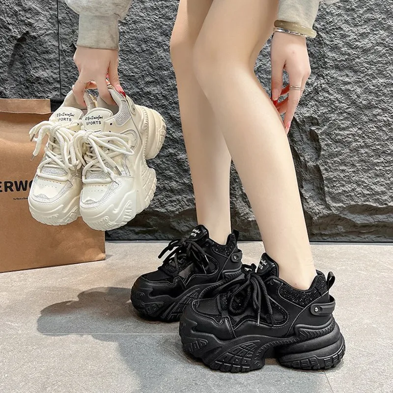 الفاخرة الربيع والخريف جديد حذاء نسائي كاجوال بلون منصة وحيد مكافحة SlipWedge كعب أحذية رياضية أحذية رياضية بوتاس دي موي