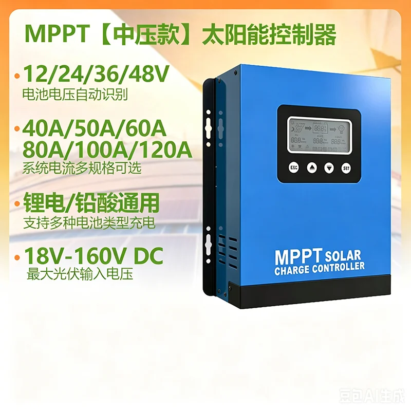MPPT Solar Charge Controller 40A-120A 12V-48V PV Regulator for RV Home Energy Storage System