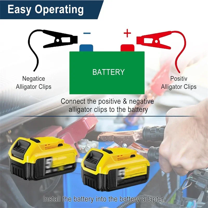 Para Dewalt 18V 20V Li-ion batería Cables de puente Kit de salto 11AWG Cable de alimentación batería adaptador de arranque Cable de refuerzo automático