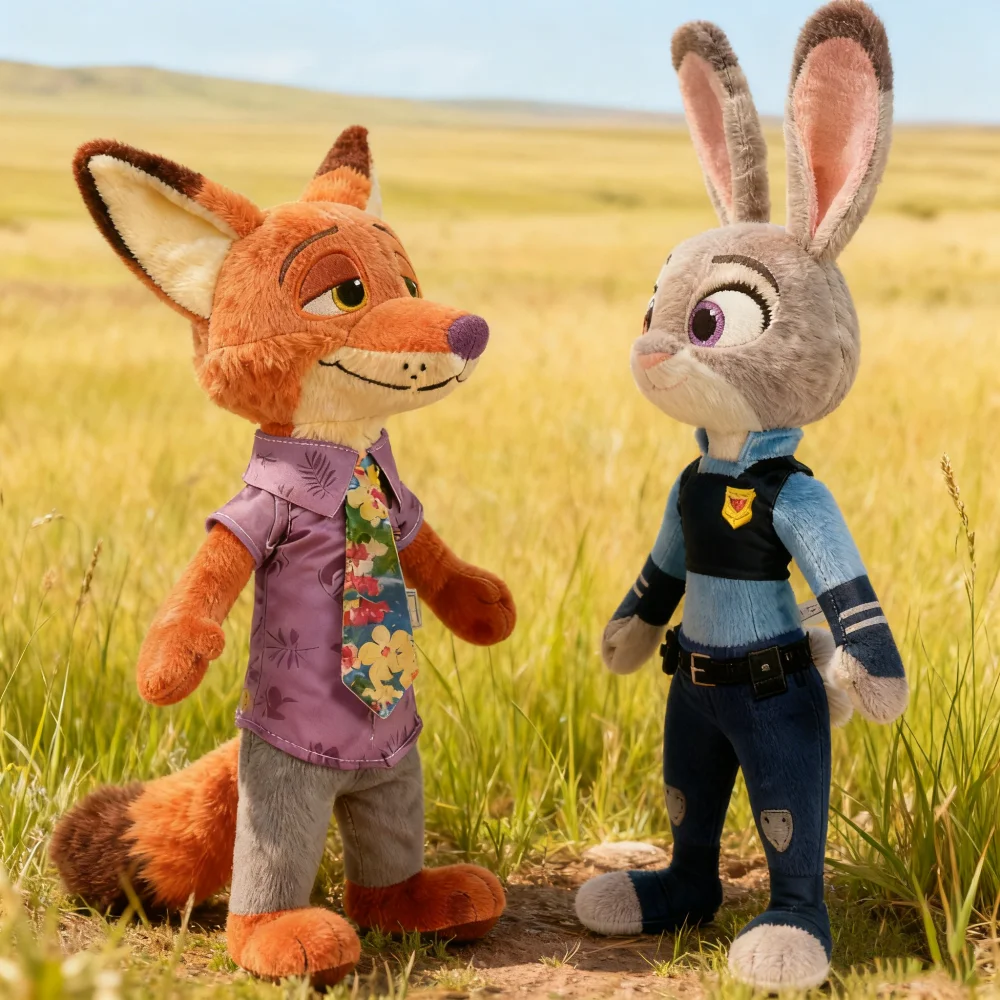 

New Zootopia 38CM Character Nick Wilde Judy Hopps Cartoon Cute Toy Doll Model Birthday Christmas Gift for Children Friends