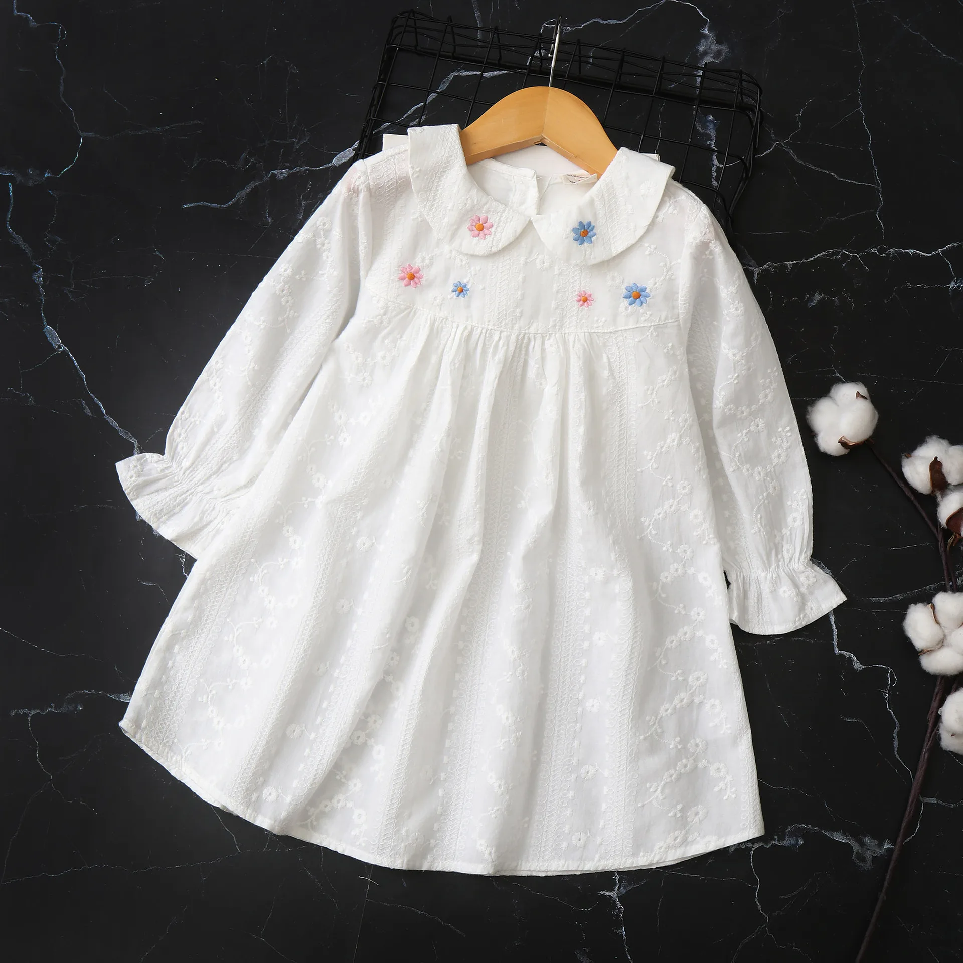 

Girls long-sleeved cotton princess dress 2024 autumn new kids clothes