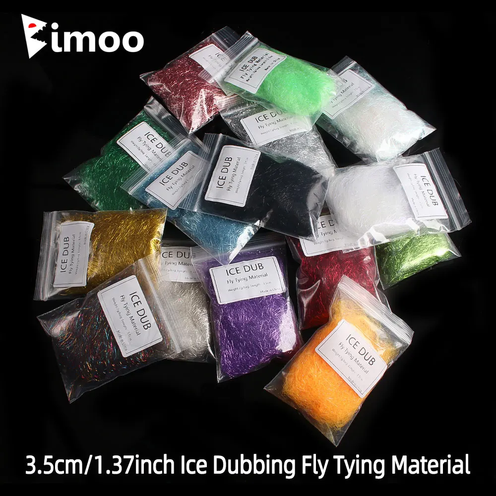 1 paquete de material de 3.5cm para atado de moscas Ice Dubbing, para ninfa, Scud, fibra Ice Wing, material para torax, con destellos brillantes y material de mezcla