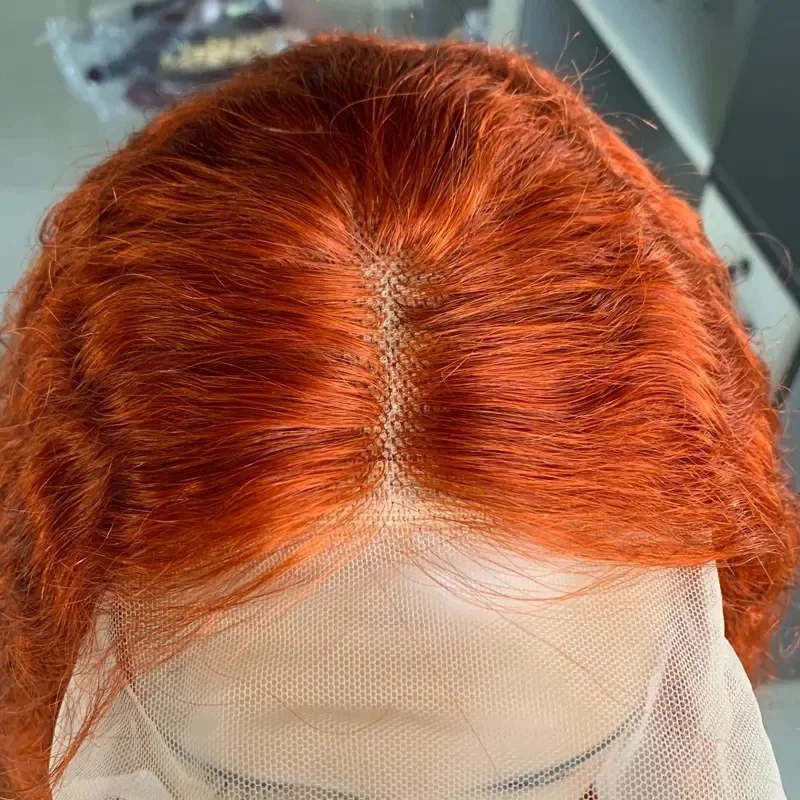 Swupod 13x4 13x6 Dichte transparente HD-Spitze Front Perücke für Frauen Wasserwelle Remy Menschenhaar Ingwer Orange Farbe leimlos