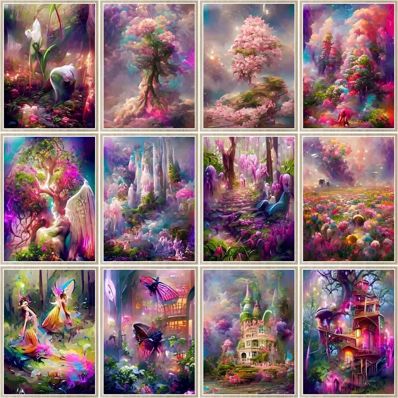 

CHENISTORY Paint By Numbers Colorful Abstract Scenery Drawing On Canvas Paintng Handpainted For Adults Picture Kits Home Decor