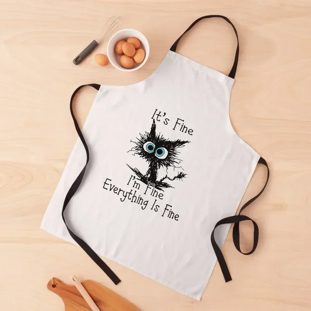

It's Fine I'm Fine Everything Is Fine Apron chef costume Christmas gift barber men Kitchen For Women Apron