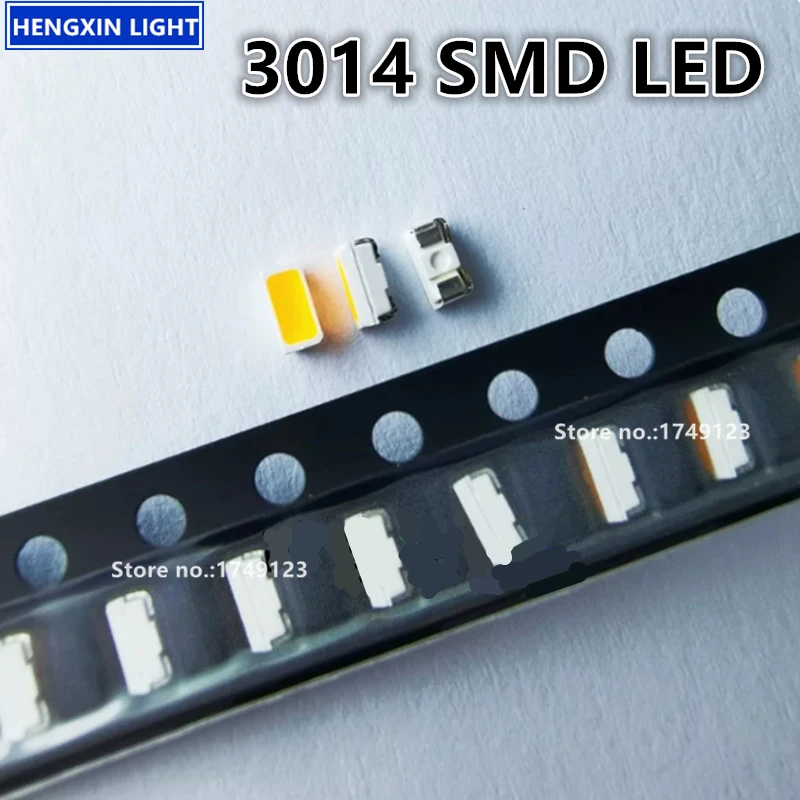 Super Bright 3014 3V SMD LED, Pure-white, Red, Blue, Green, Yellow, Ice-blue, Pink, 0.2W Light Emitting Diode