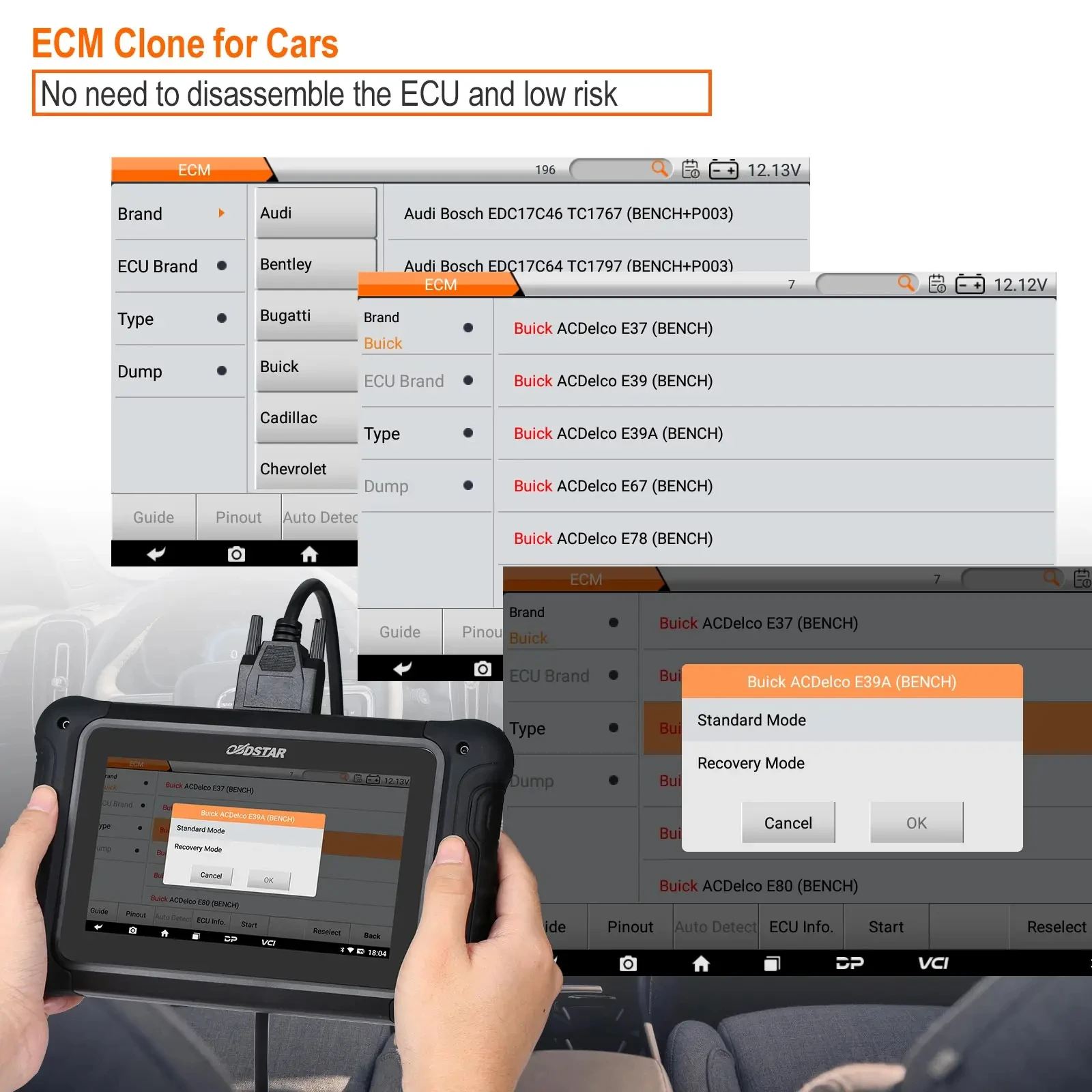 OBDSTAR DC706 ECU Tool for Car and Motorcycle ECM or TCM Version BODY ECU Clone by OBD or Bench Mode