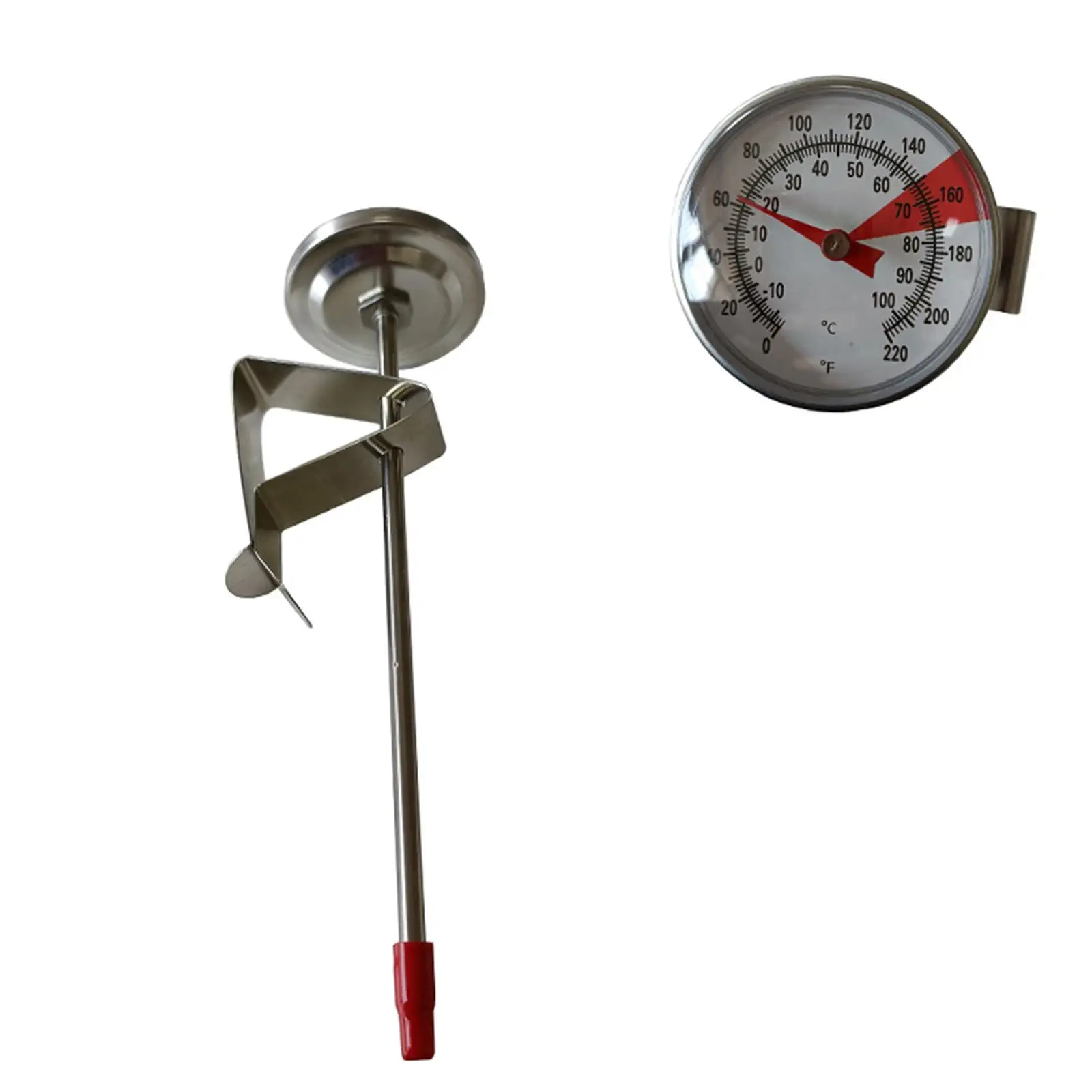 Coffee Milk Thermometer Stainless Steel with Clip Instant Read Thermometer for Tea Steaming Milk Yogurt Drinks Frothing Milk