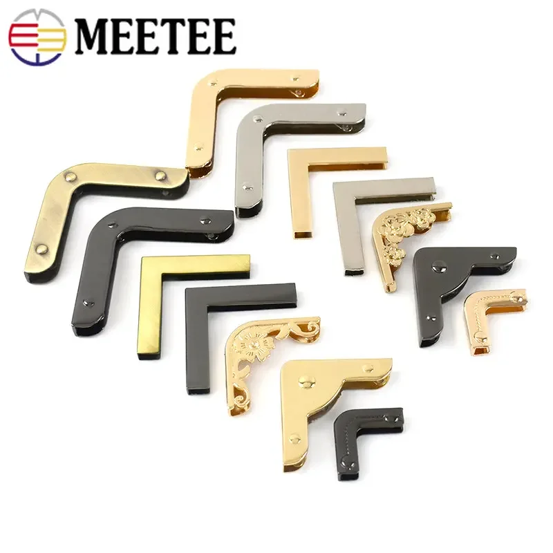 4/10pcs Meetee Bag Edge Corner Metal Buckles Purse Handbag Edges Protection Decor Clip Clasp for Bags Hardware Accessories