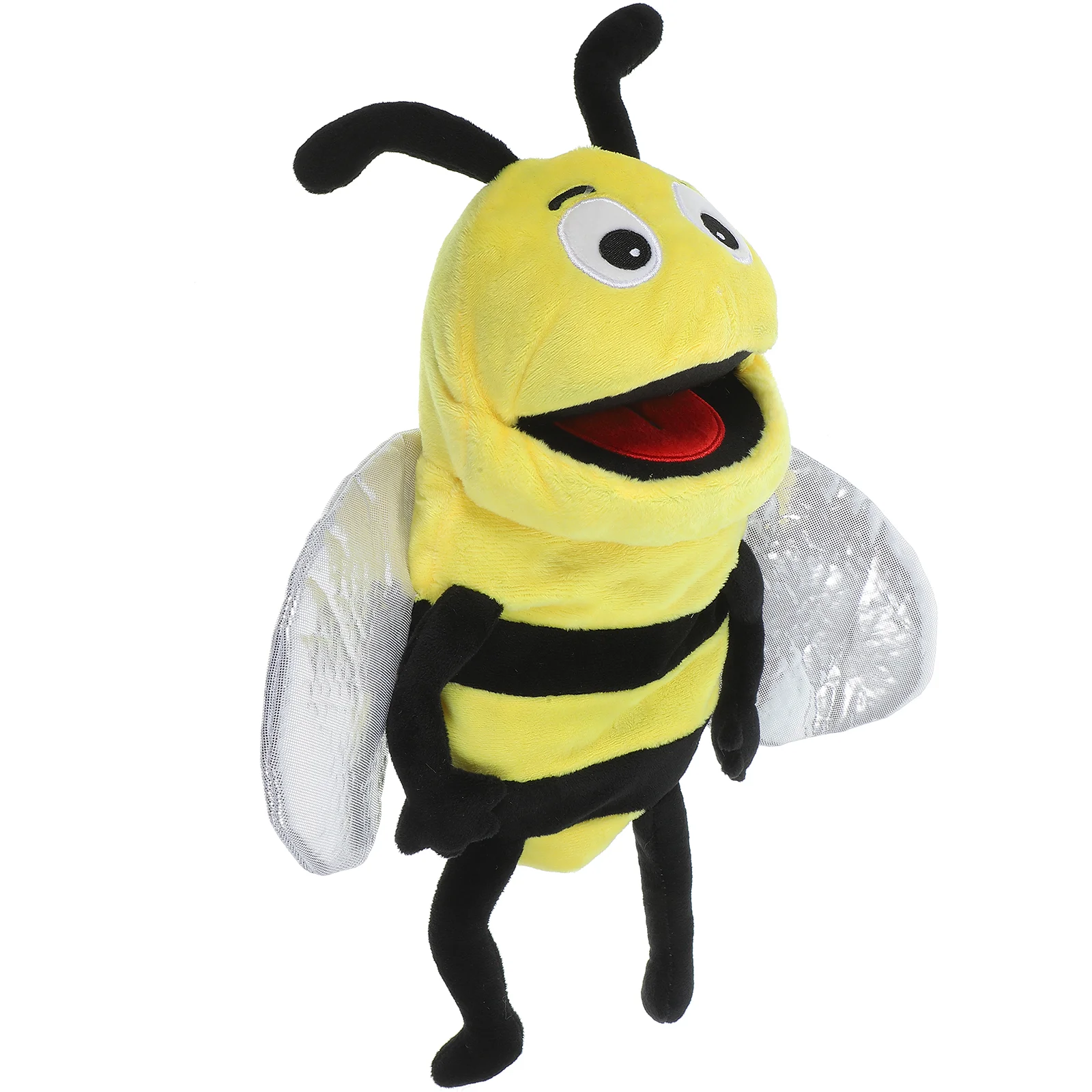 Marioneta de mano de abeja, marionetas de juguete de peluche de animales, rompecabezas educativo temprano, algodón de dibujos animados, interactivo para padres e hijos