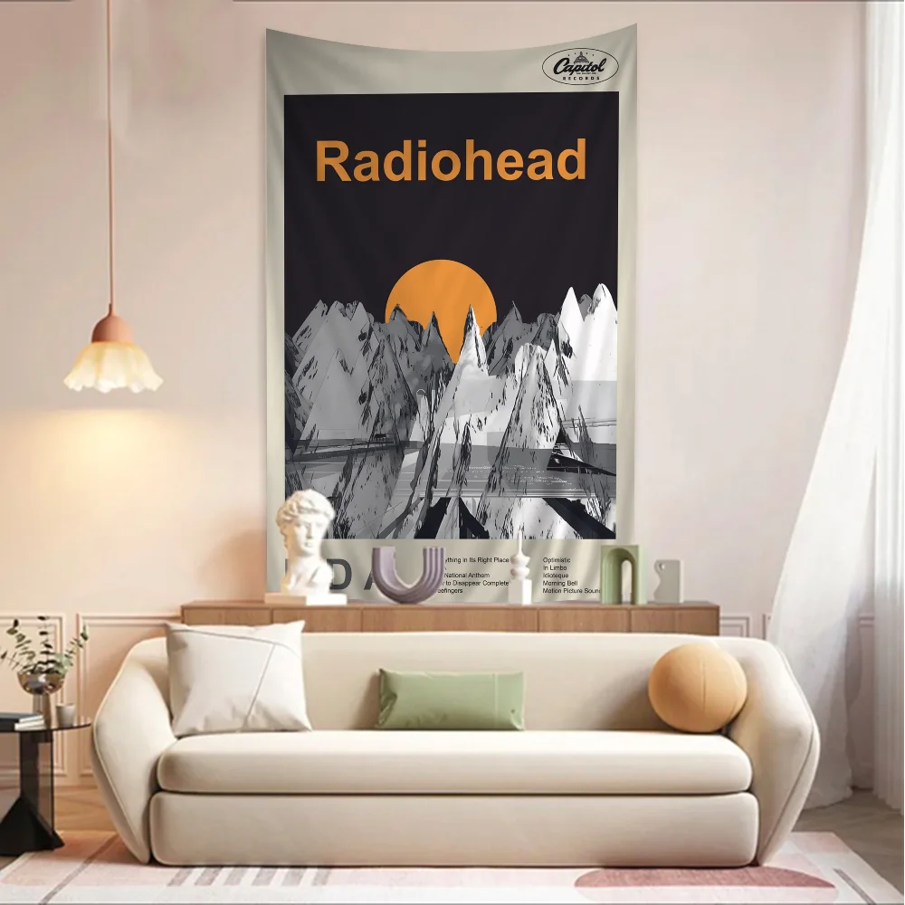 Rock Band Radiohead Music Art Wall Tapestry Hanging Tarot Hippie Wall Rugs Dorm Wall Hanging Sheets