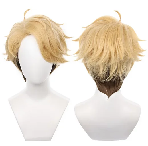 Arashi Narukami Cosplay Wig Short Golden Brown Heat Resistant Synthetic Hair Anime Cosplay Wigs + Wig Cap