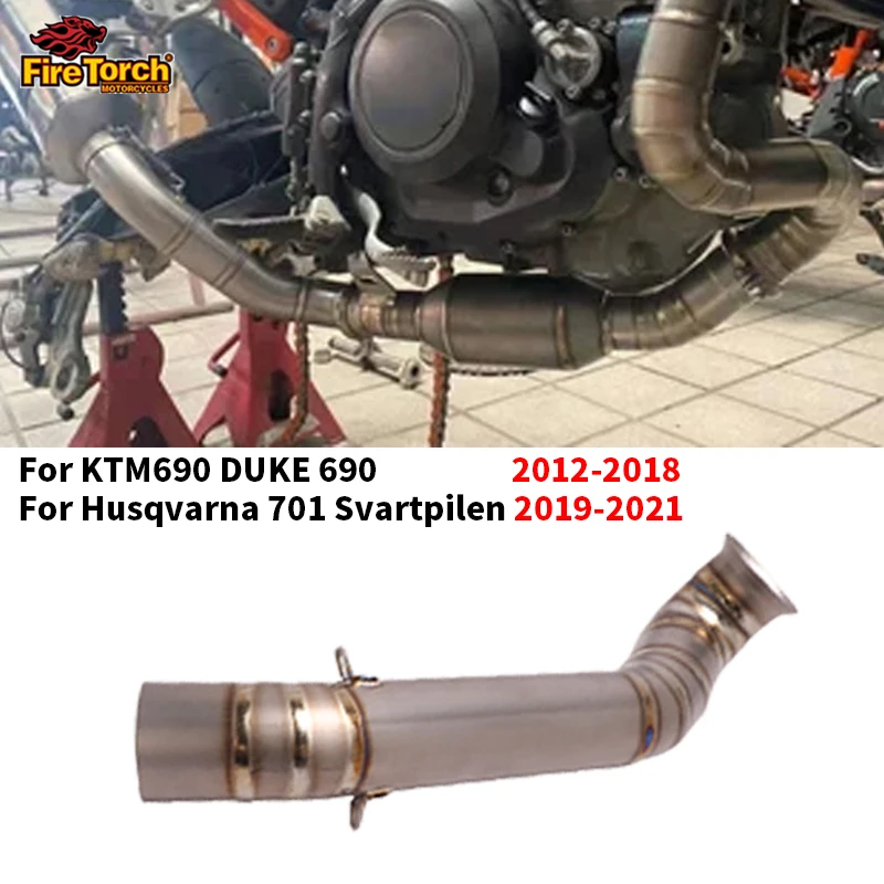 

Slip on Motorcycle Exhaust Modified GP Escape Muffler Middle Link Pipe For KTM 690 Duke 2012-2018 Husqvarna 701 Svartpilen