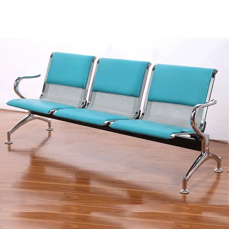 3 Seater Row Waiting Chair Metal Hospital Airport Bank Public Seat Bench Durable Comfortable