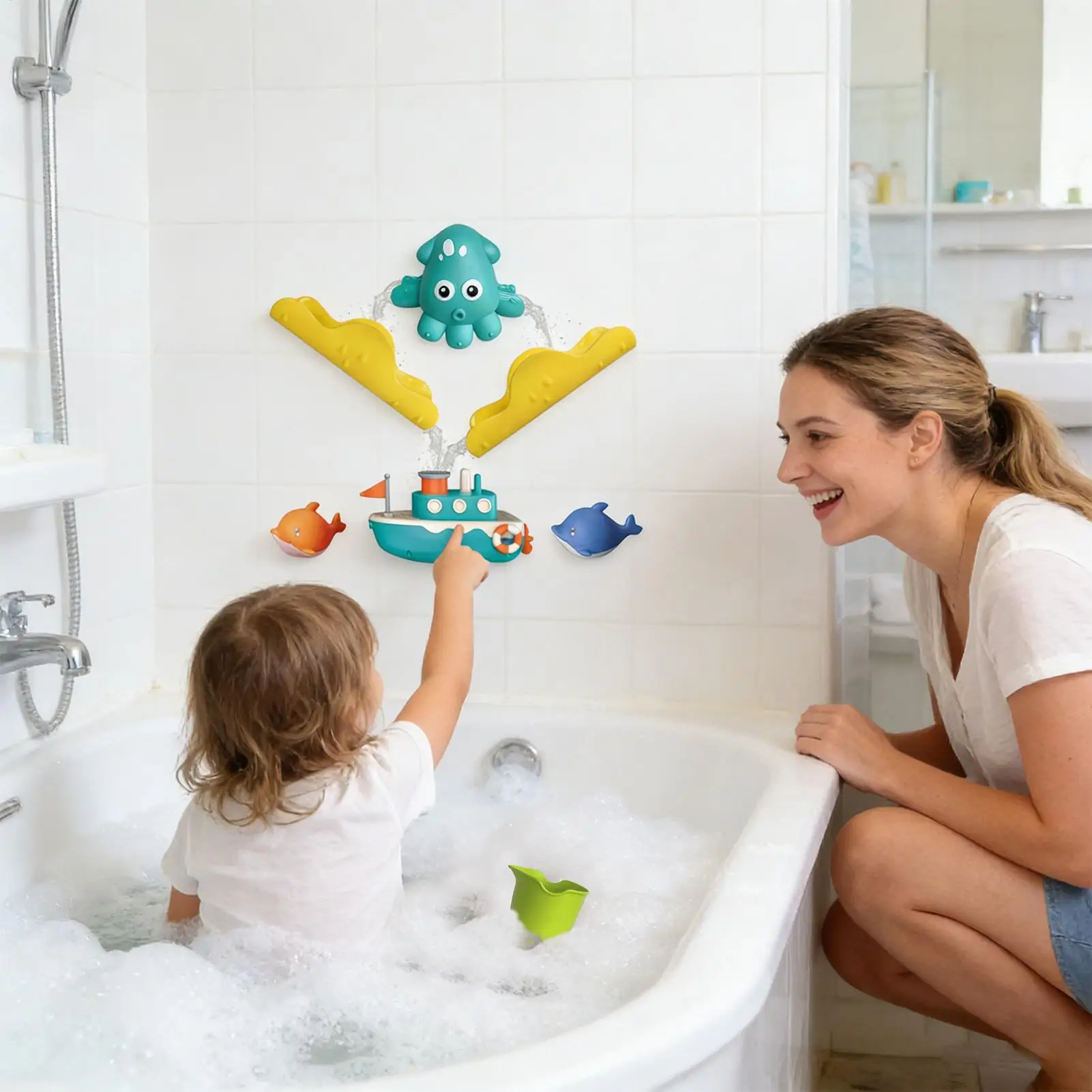 

Игрушки для ванной для детей: водные колеса, игрушки для душа для детей от 18 месяцев, для мальчиков и девочек, для дома, душа, отеля, улицы, путешествий, бассейна