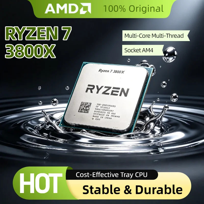 

AMD Ryzen 7 3800X R7 3800X CPU 3.9GHz 4.5GHz 7NM L3 32M 100 000000025 105W 16 Thread 8 Core Processor Socket AM4 Tray