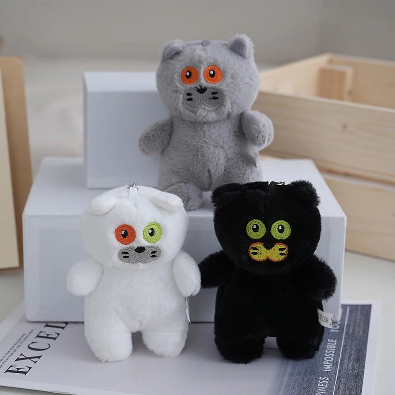 

Cute Staring Cat Plush Doll Toy Pendant Keychains Backpack Hangings Decoration Gifts