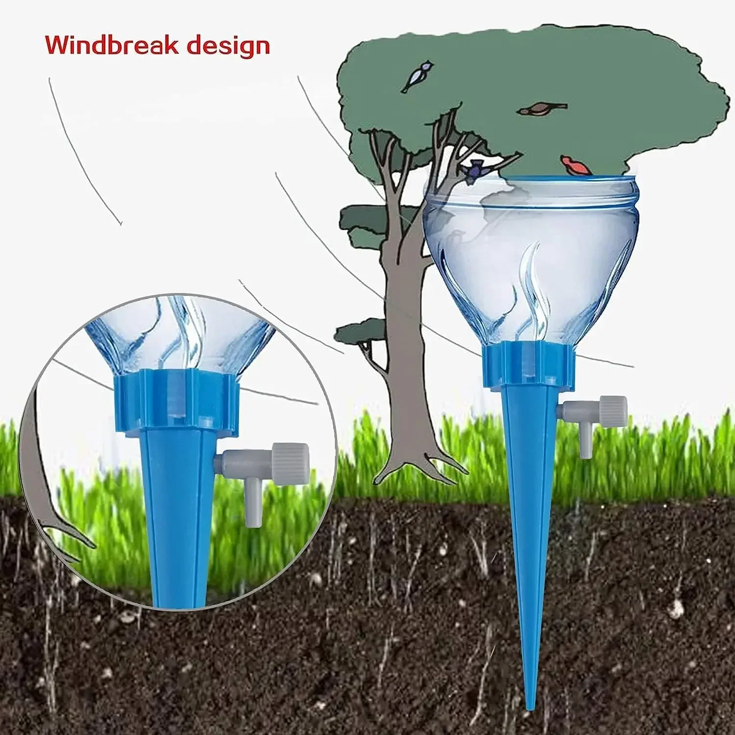 Sistema di irrigazione della bottiglia d\'acqua a goccia regolabile automatico dispositivo automatico a gocciolatore per piante da interno giardino