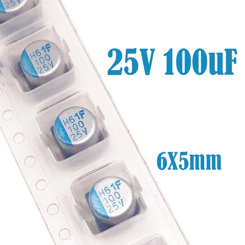 

(10-100 шт.) 25V100UF 6X5mm JH SMD Твердотельный конденсатор/полимерный конденсатор 100uf 25V