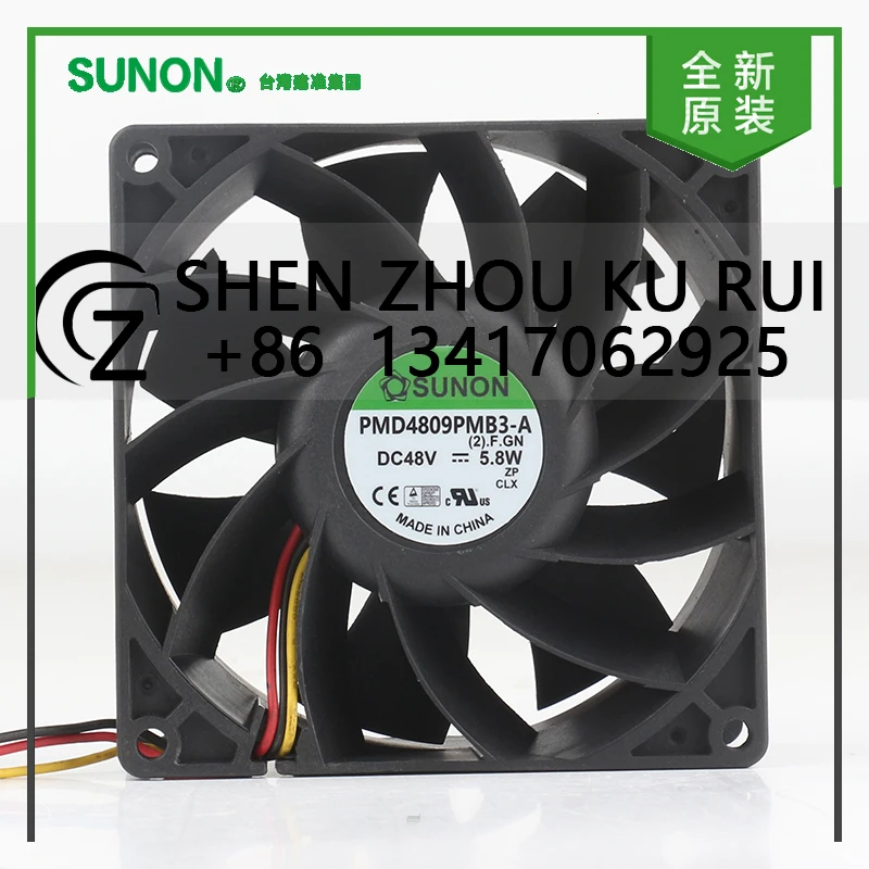 

Sunon 5V 12V 24V DC 48V 5.8W AC EC 9038 90X90X38MM 9CM Double ball bearing frequency converter 3-wire PMD4809PMB3-A cooling fan