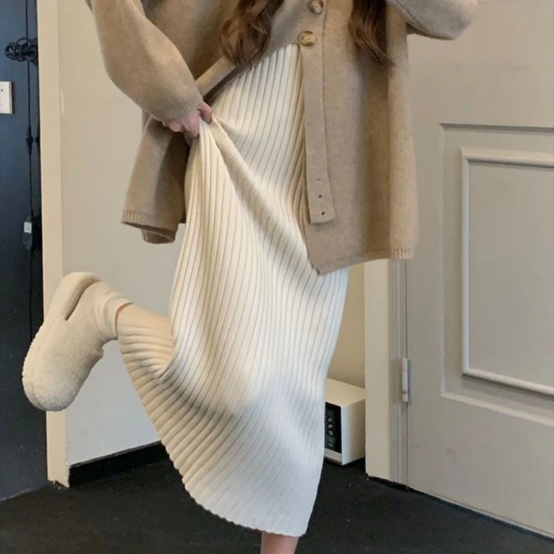Sleeveless Dresses Women Autumn Newly Chic Vintage Gentle Female Solid Slim Spaghetti Strap Leisure Ulzzang Fashion Knitted Ins