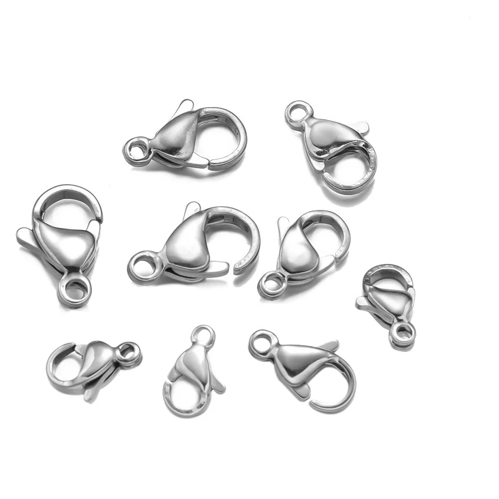 

100Pcs/lot Stainless Steel Not Fading Lobster Clasps Hook Connectors DIY Necklace Bracelet Jewelry Making Accessories Wholesale