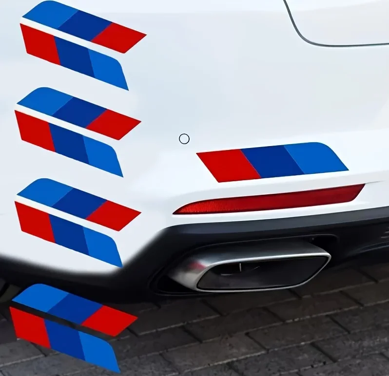 2PCS/SET Dynamic Tri-Color Sticker, Sporty Style, Durable, Ideal for Luggage Notebook, Eye-Catching Auto Aesthetic Decor