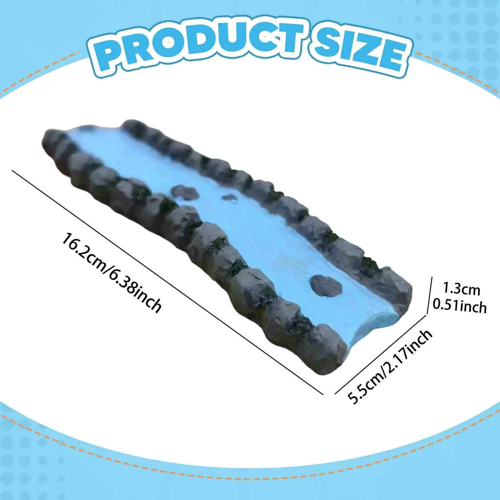 مصغرة الراتنج تيار تخطيط النحت المشهد الصغير DIY زخرفة الزخرفية تيار صغير الجنية روك نموذج القطار مشهد #6