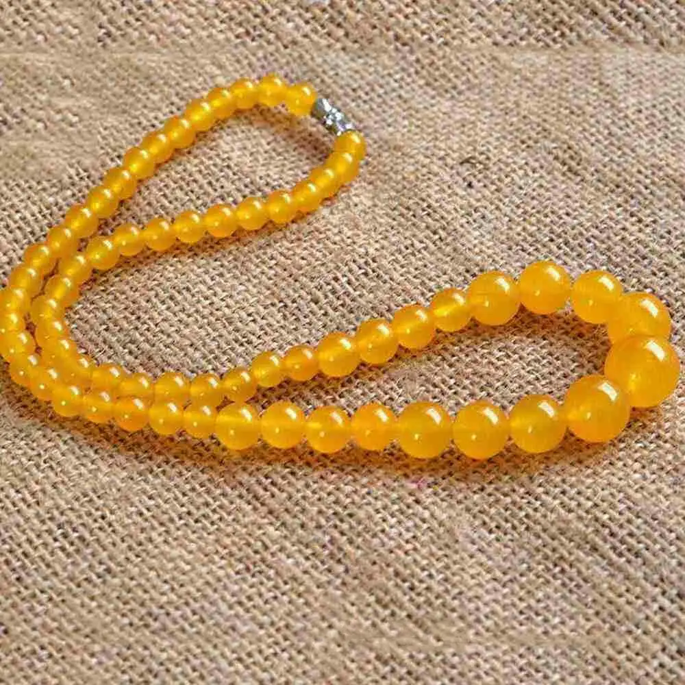 

Natural Yellow Jade Handwork Prayer Beads Necklace Chinese Exquisite Design for Spiritual Practice And Fashion