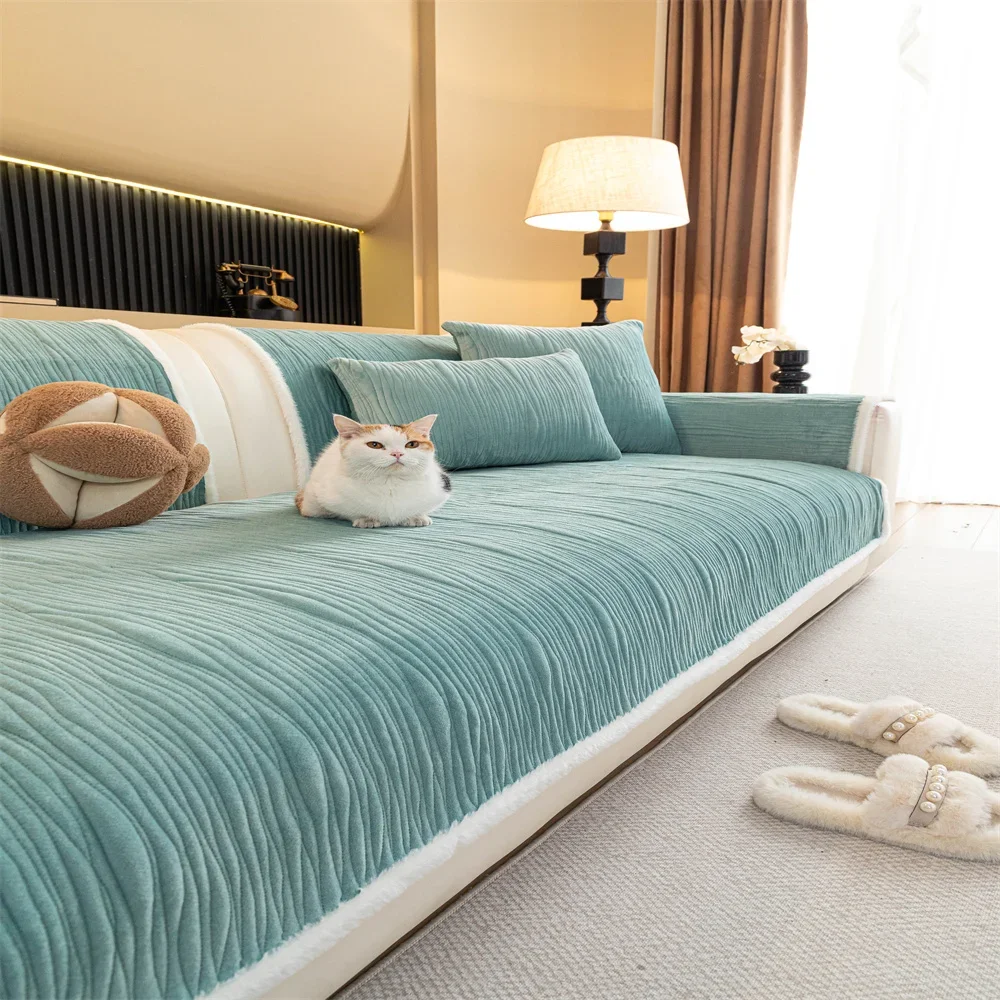 Sofa cushion 2025 new style imitation cotton and linen all-season anti-slip cross-border sofa cover full-cover sofa scarf