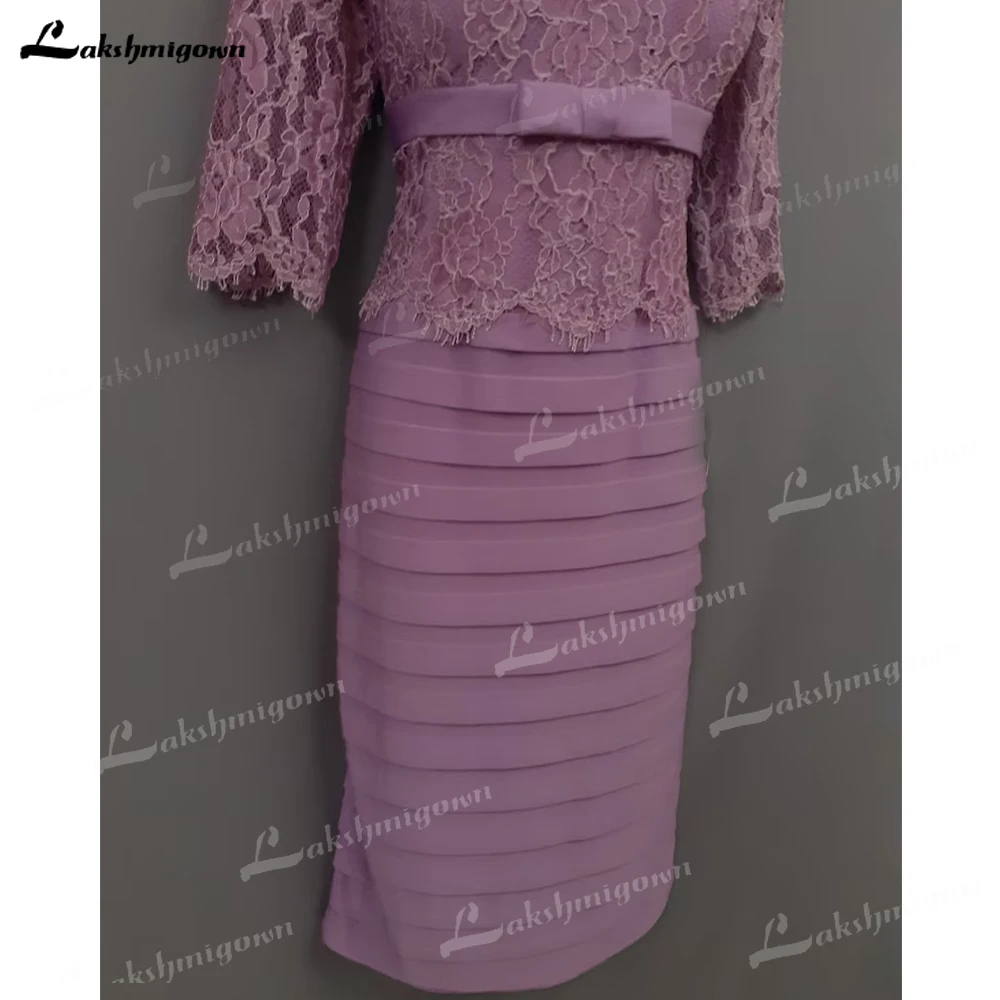 Vestido elegante con cuello en V para madre de la novia, Vestido de manga corta personalizado para invitados de boda, Vestido de encaje largo, Vestido elegante para mujer