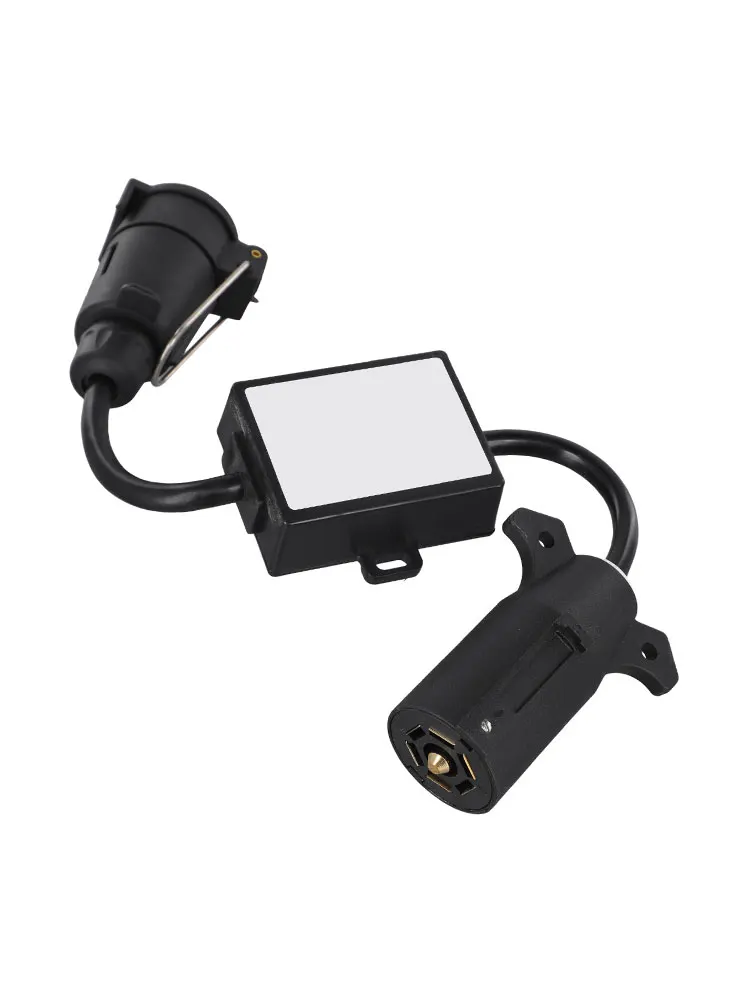 7 Way Blade Socket to EU Trailer 7 Pin Light Converter Adapter for US Vehicle with Integrated Injection Molded Design