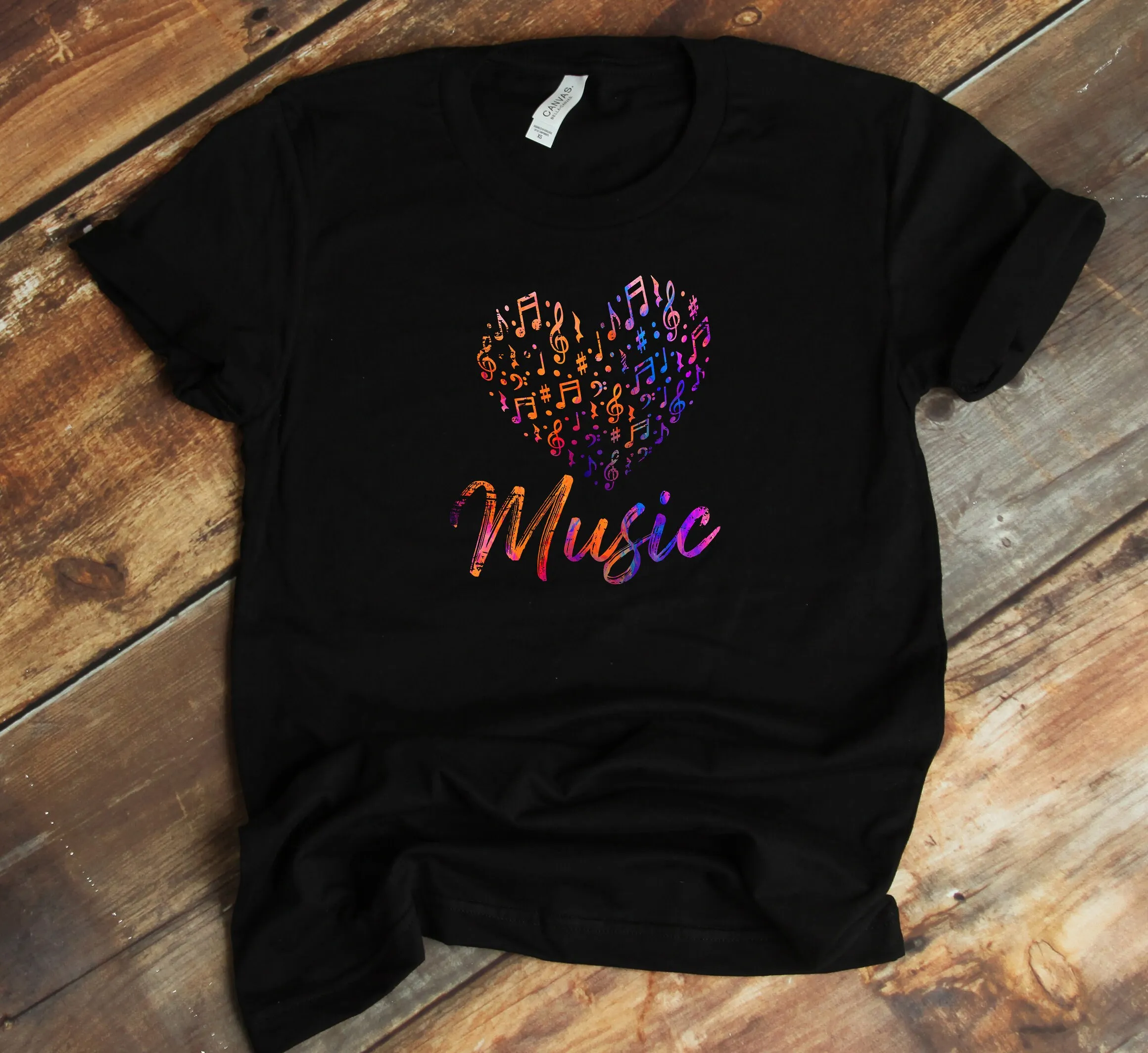 Musician T Shirt Music Notes Heart Treble Clef Funny Lover