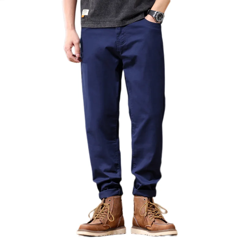 Men's oversized casual pants, slim fit Harlan pants, men's 2024 European and American fashion loose solid color casual pants