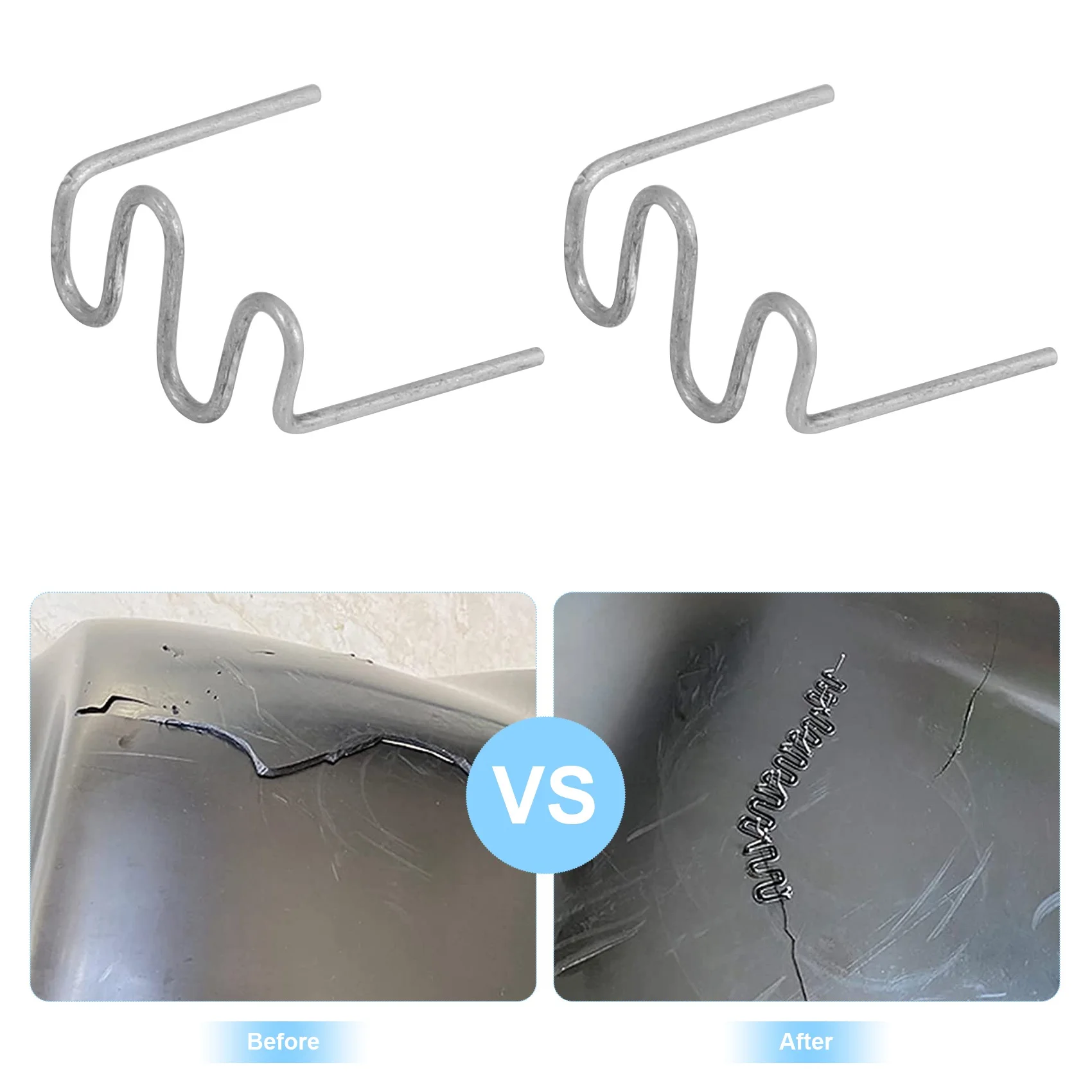 1000Pcs Staples for Hot Stapler Plastic Repair Wave Staples Bumper Bodywork Repairs 0.8mm S Wave Staples