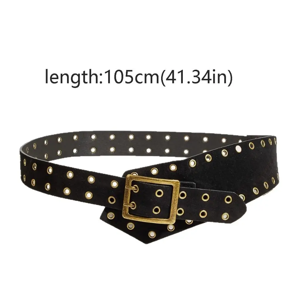 قابل للتعديل Y2k فاسق نمط حزام الخصر بولي Leather الجلود خمر حار الفتيات حزام كل مباراة الجوف خارج حزام خصر عريض النساء #6