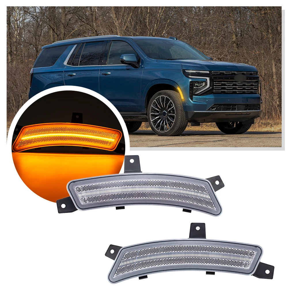 

2Pcs LED bumper side marker Lamp For 2025+ Chevrolet Tahoe GMC Yukon XL Cadillac Escalade ESV turn signal lamp new style