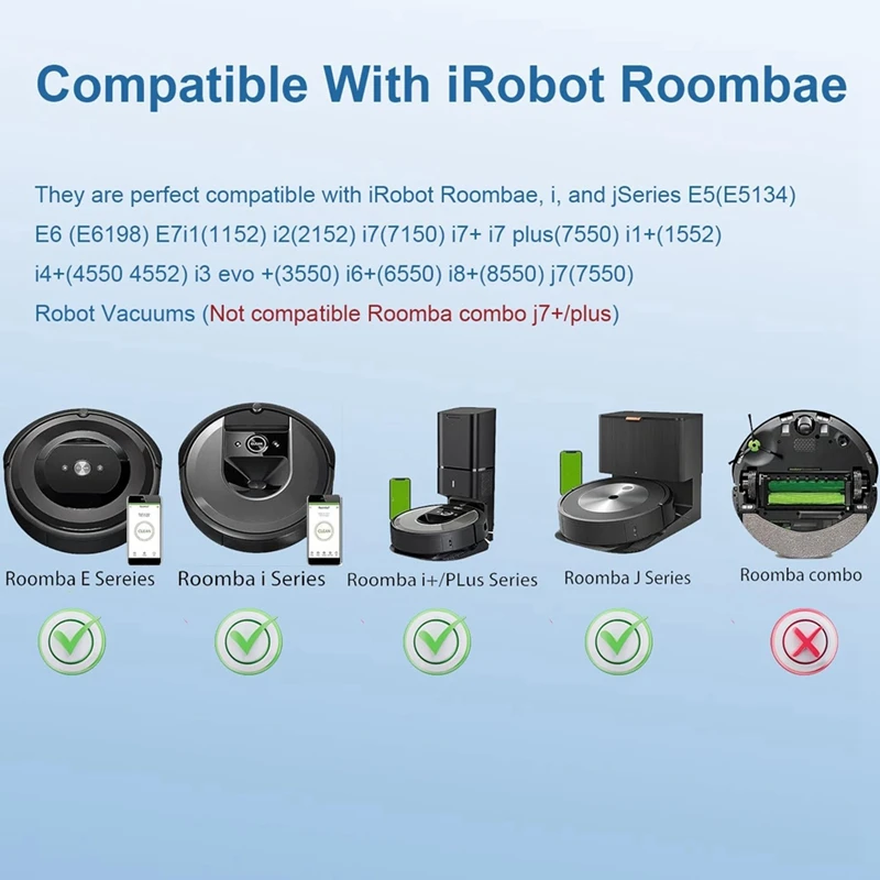 Pièces d'aspirateur pour IRobot Roomba, série ChlorSeries, E5, E6, I1, I2, I3, I4, I5, I6, I7, I8, J5, J7, J8 et All Plus I, E & J