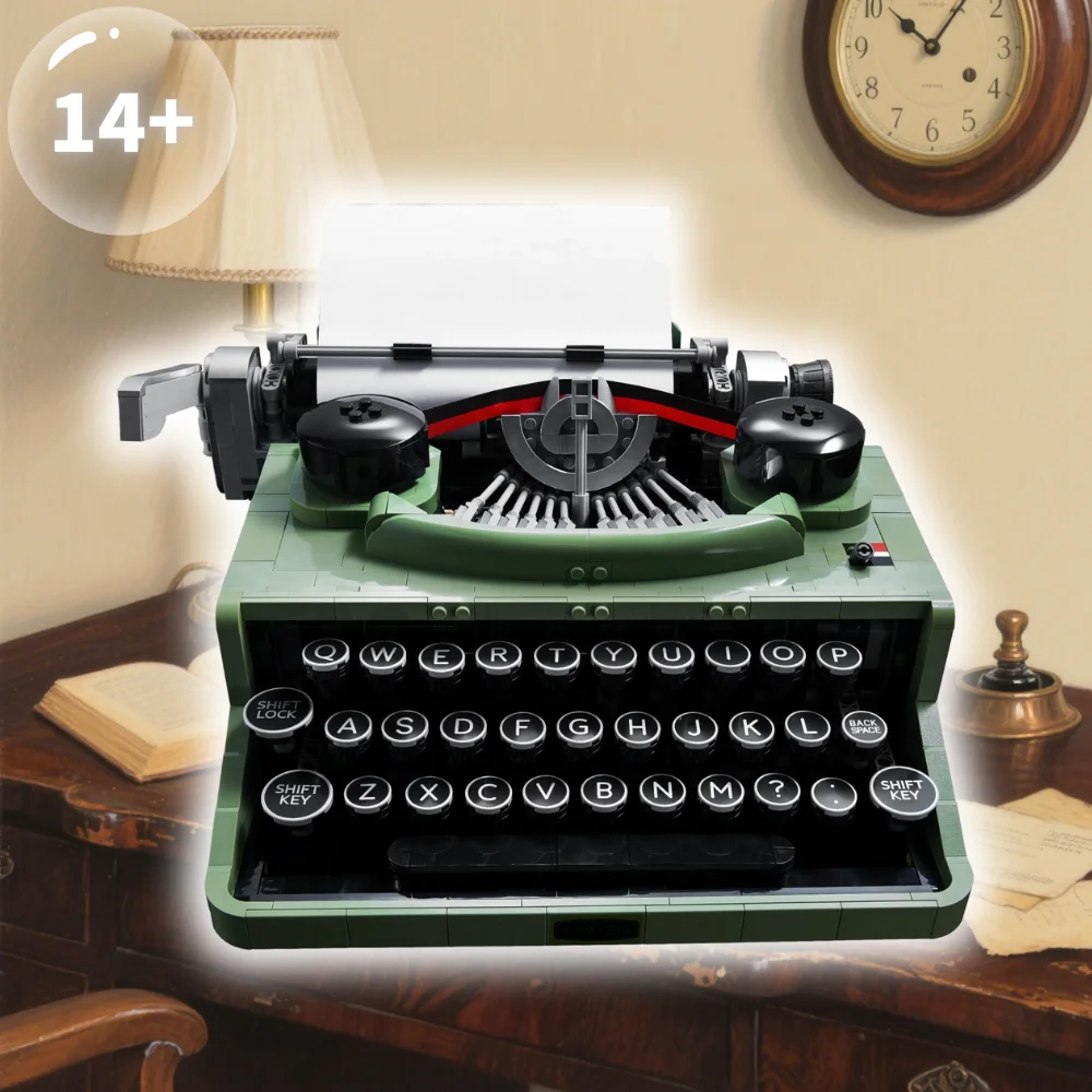 blocs-de-construction-assembles-pour-machine-a-ecrire-vintage-2079-pieces-ornements-compatibles-21327-cadeau-de-noel-et-d'anniversaire-moc-pour-adultes-et-enfants