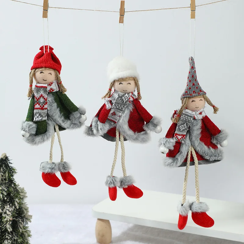 

New Christmas Tree Decoration Small Pendant Scarf Angel Long-legged Girl Modeling Doll Pendant Christmas Decoration Supplies