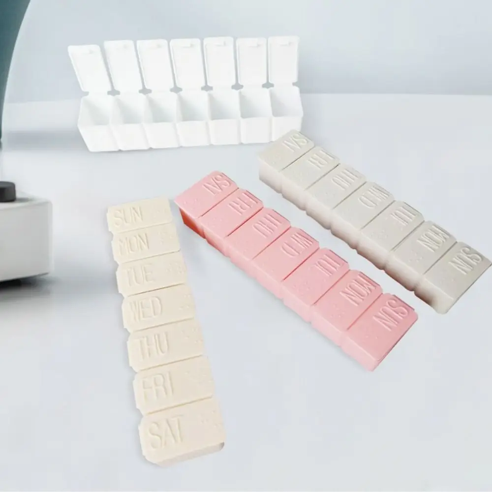 

With Lid 7-frame Rectangular Pill Box Waterproof Smooth Pill Dispenser Box Compartmented Storage Dustproof