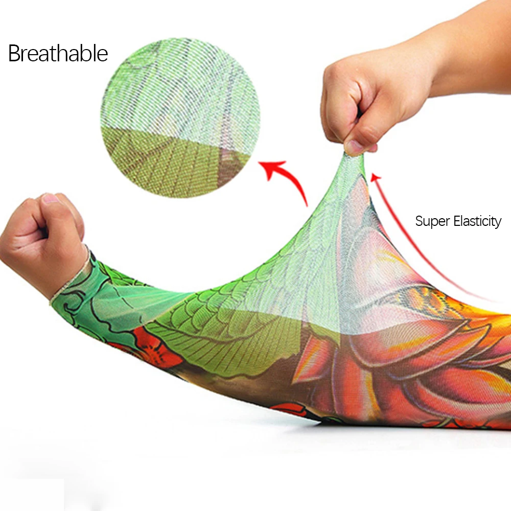 6 PCS/Lot Tattoo Sleeves Cycling Fishing for Men UV Protection Stretchy Breathable Party Sport Cooling Street Tattoo Arm Sleeves