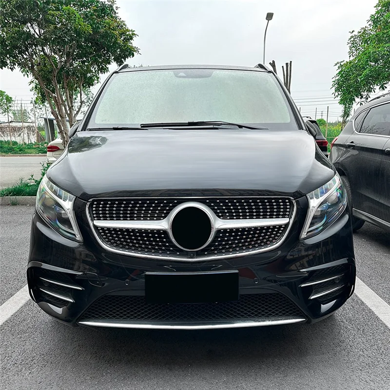 

Front Bumper Spoiler Cover For Mercedes Benz V Class W447 2016-2023 AMG Line Side Splitter Trim