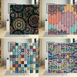 India Style Bathroom Decor Colorful Bohemia Printing Waterproof Shower Curtain 3D Exotic Curtains Paisley Screen With Hooks