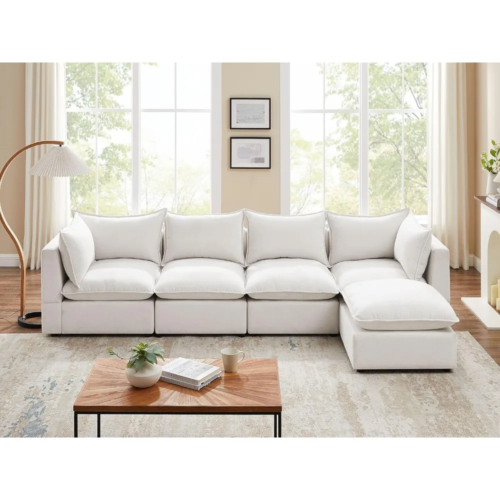 Modular Sectional Sofa, 5 Seater Sofas with Reversible Chaise for Living Room, L Shape Sofas, Sofa