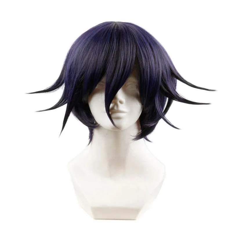 Danganronpa V3 Killing Harmony Ouma Kokichi Short Wig Cosplay Costume Dangan Ronpa Heat Resistant Synthetic Hair Men Wigs
