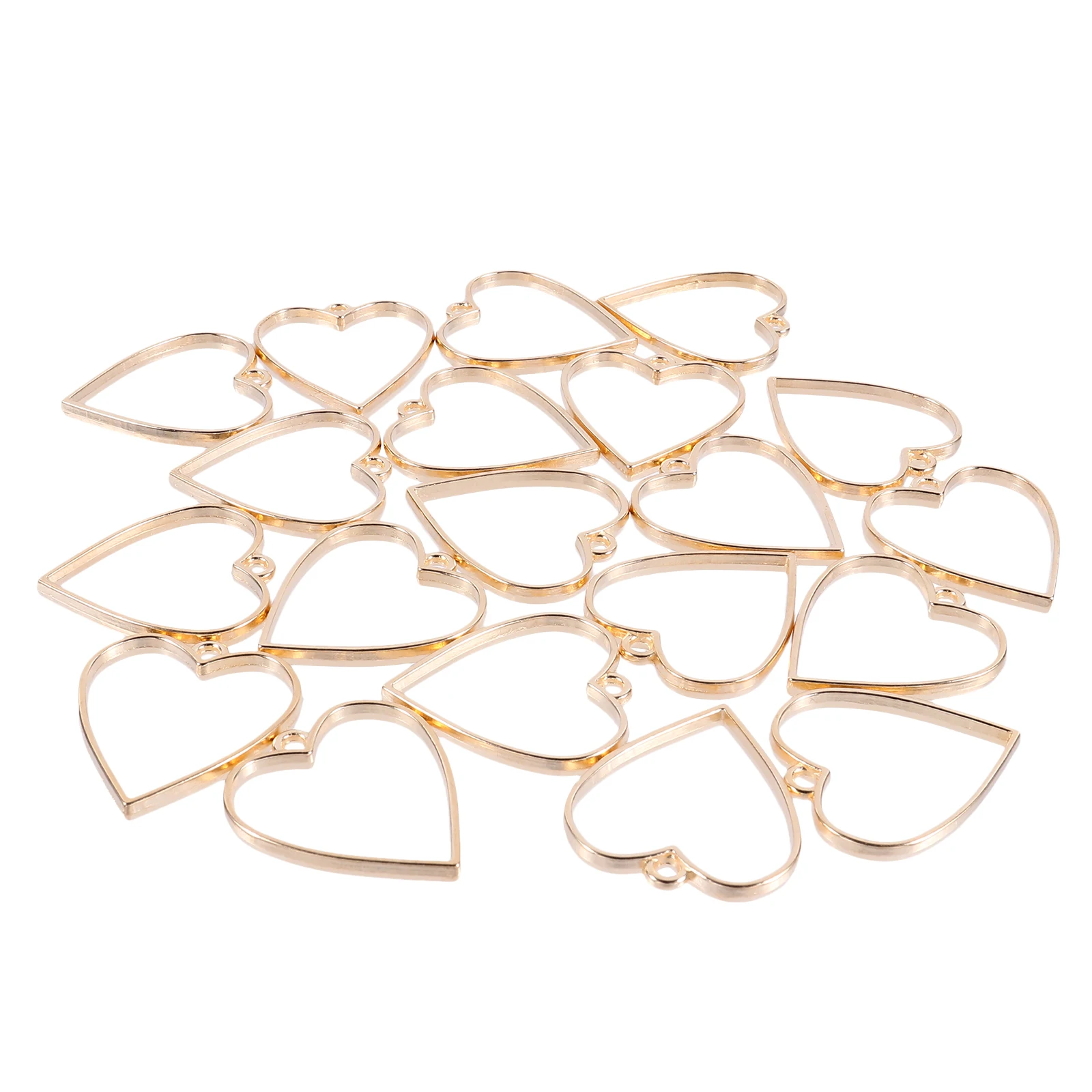 

20 Pcs Heart Shaped Alloy Pendants Hollow Charms Metal Jewelry Making Accessories DIY Earrings Necklace Brooch Crafts Durability